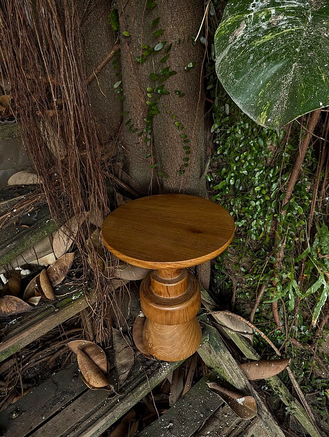 Turned Teak Pedestal