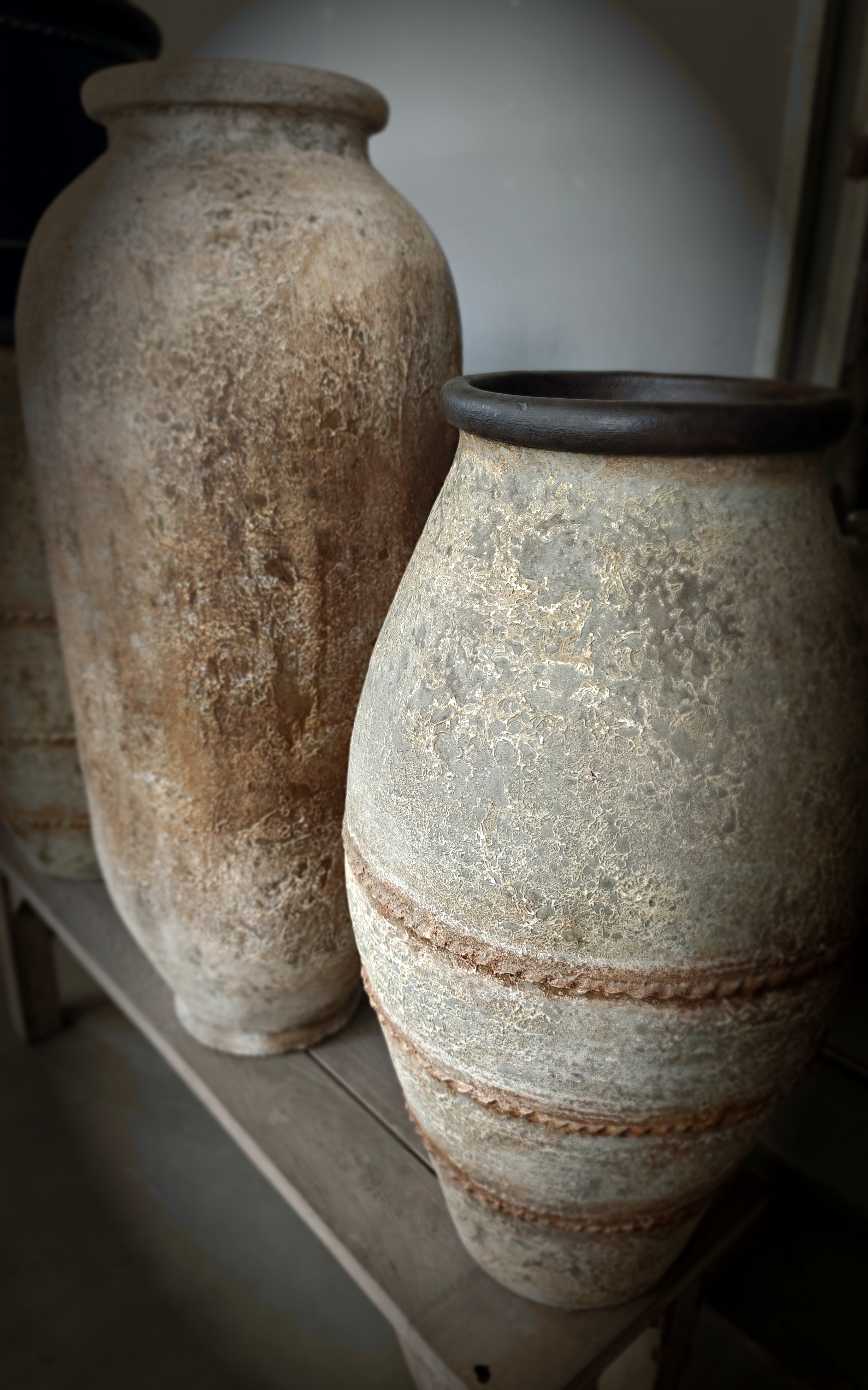 Tall Whitewash Urn