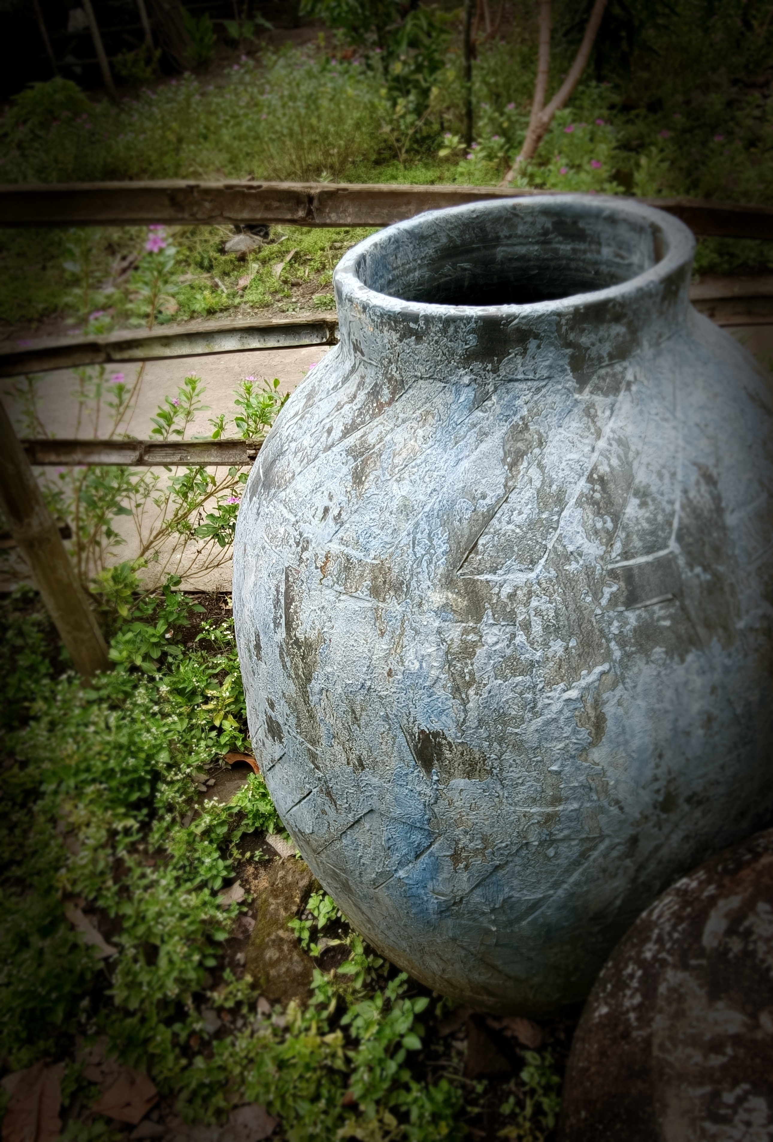 Blue-Grey Garden Pot