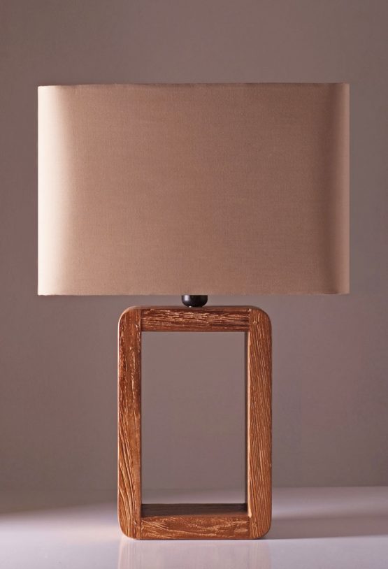 Frame Teak Vertical Table Lamp &mdash; KY-LIT-TBL-061